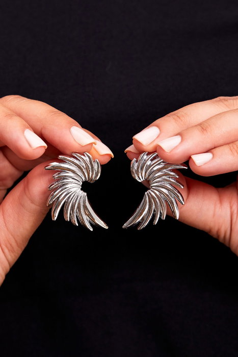 Heliophilia Silver Pendientes de Metal Plataza de 2 pulgadas con Cierre de Gancho Heliophilia Silver Pendientes de Metal Plataza de 2 pulgadas con Cierre de Gancho
